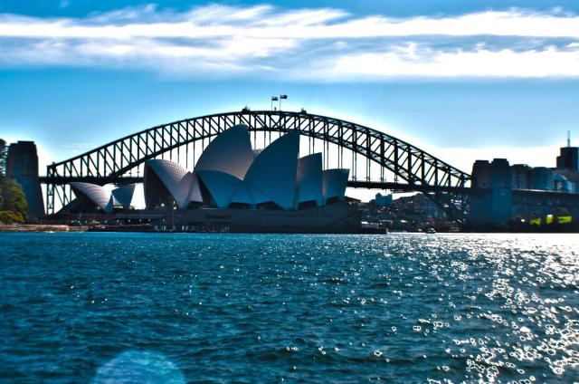 The iconic Opera House and Harbour Bridge in Sydney, Australia